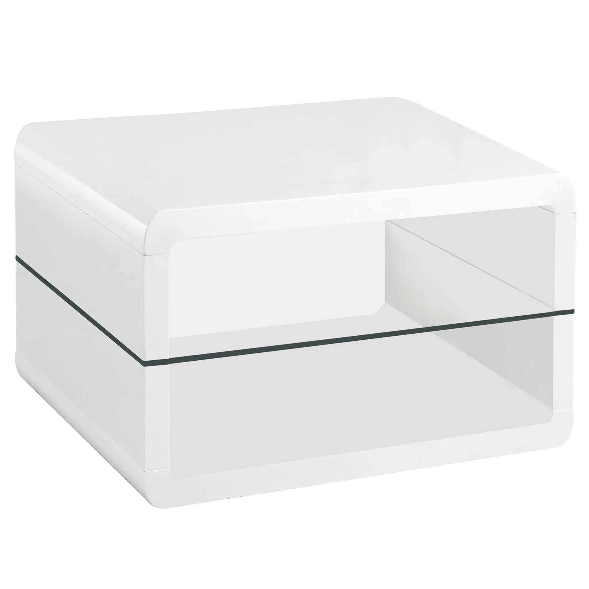 Emerson - 1 Shelf Rectangular Side End Table - White by HouseOfZazla