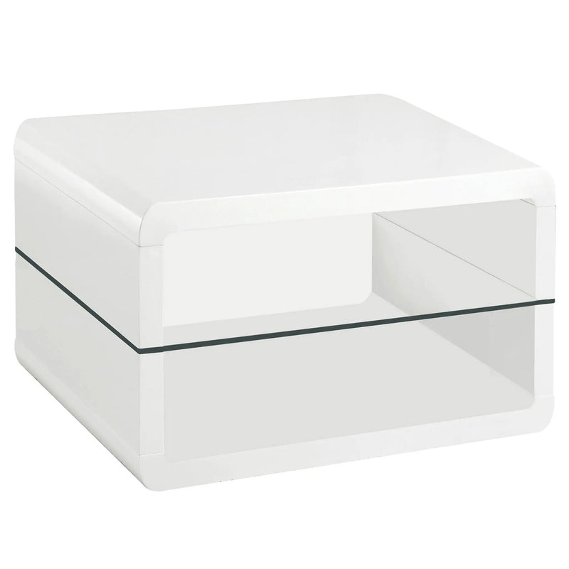 Emerson - 1 Shelf Rectangular Side End Table - White by HouseOfZazla