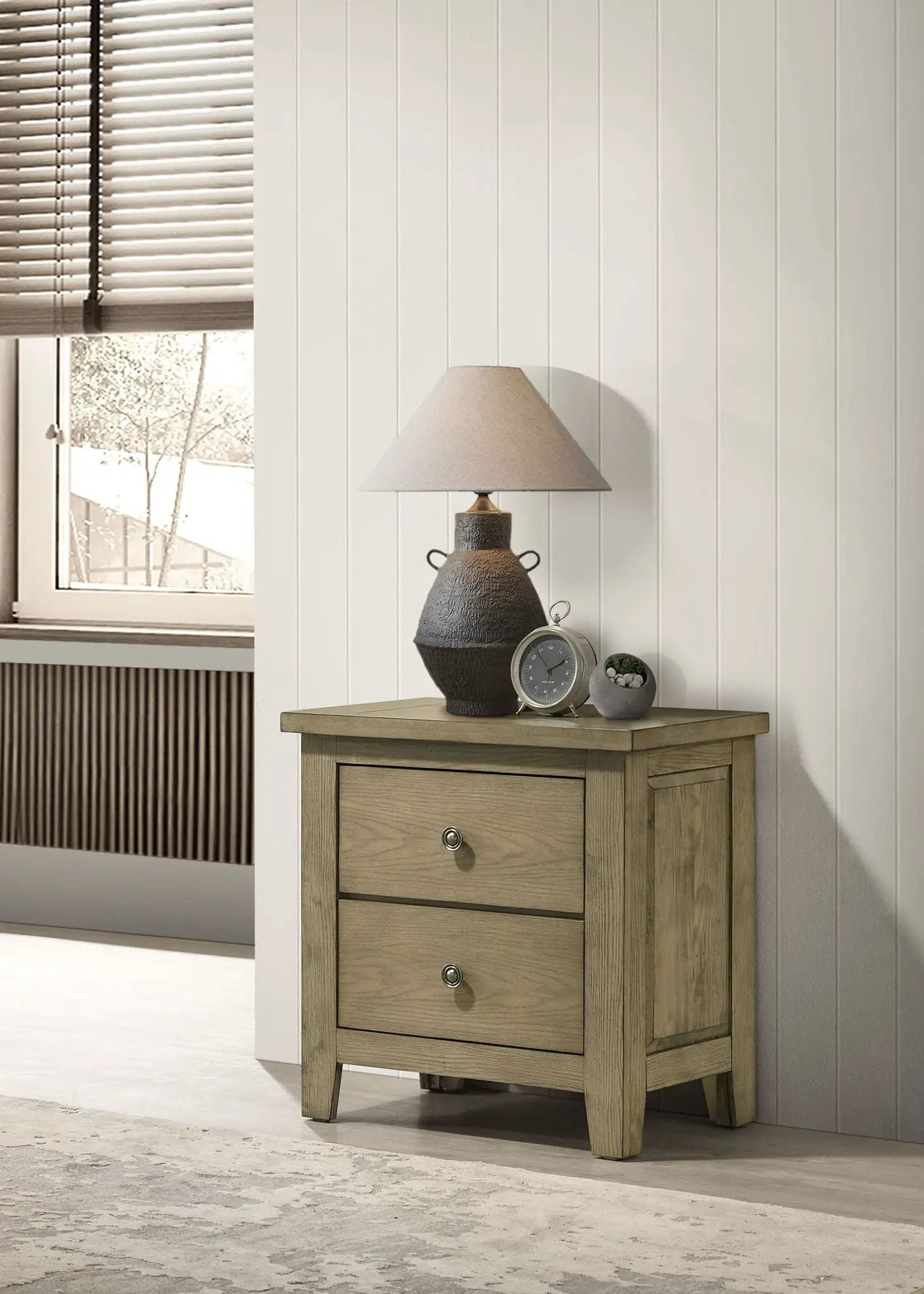 Hazlewood 2-drawer Nightstand Bedside Table Vineyard Oak by Unique Piece Furniture