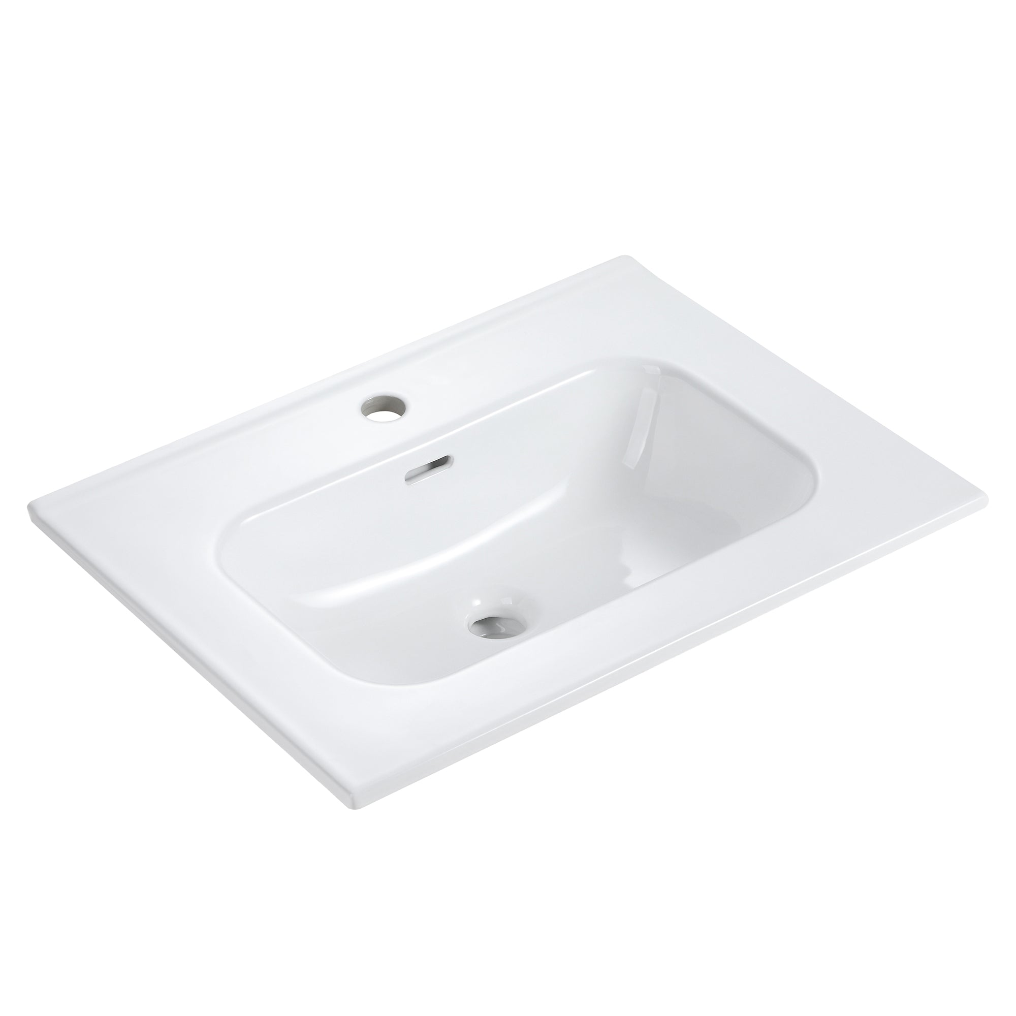 Glossy White Ceramic Integrated Sink by HouseOfZazla