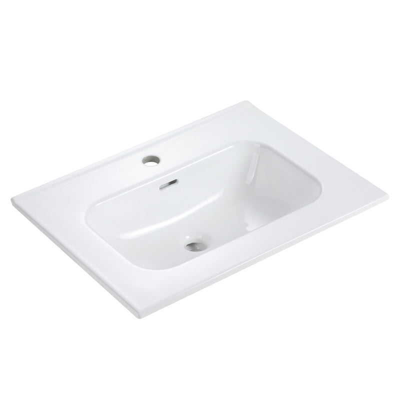 Glossy White Ceramic Integrated Sink by HouseOfZazla