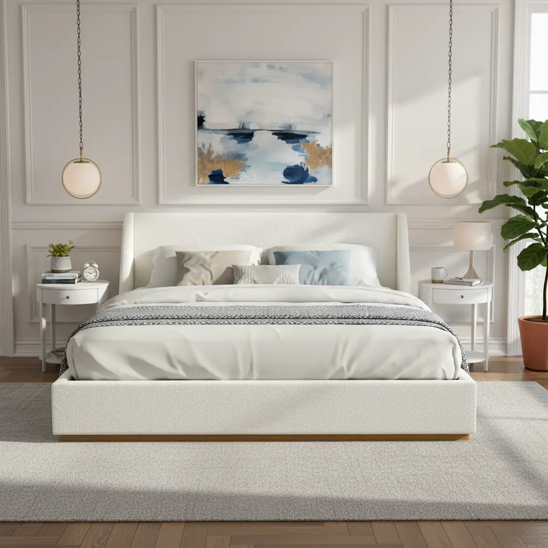 Luxury Upholstered Bed with Wings by HouseOfZazla