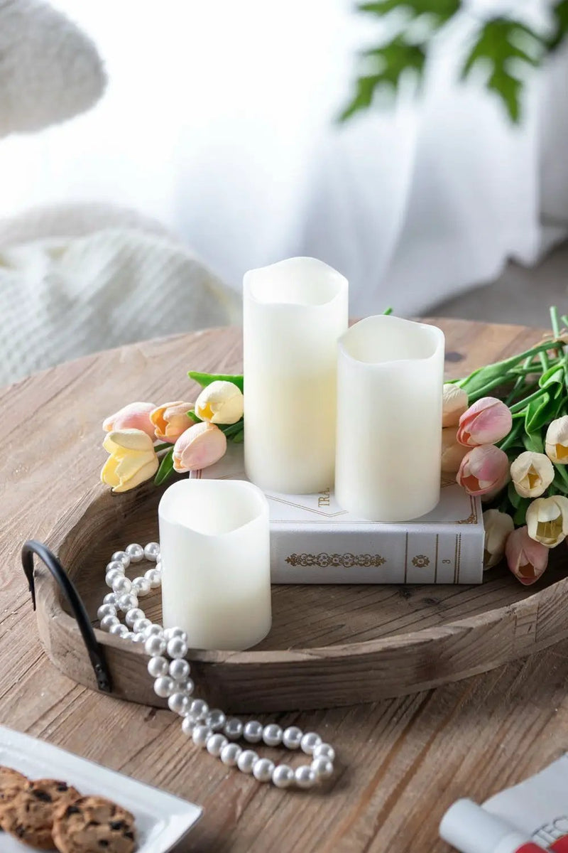 LED Candles With Remote Timer (Set of 3) - Ivory by HouseOfZazla