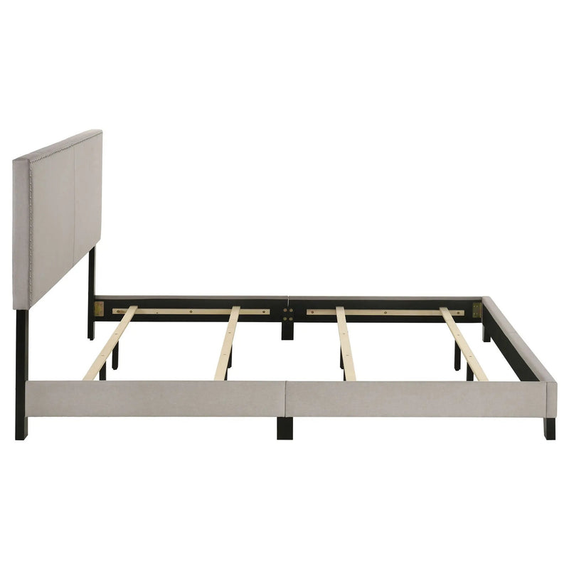 Boyd Upholstered California King Panel Bed Ivory by Unique Piece Furniture