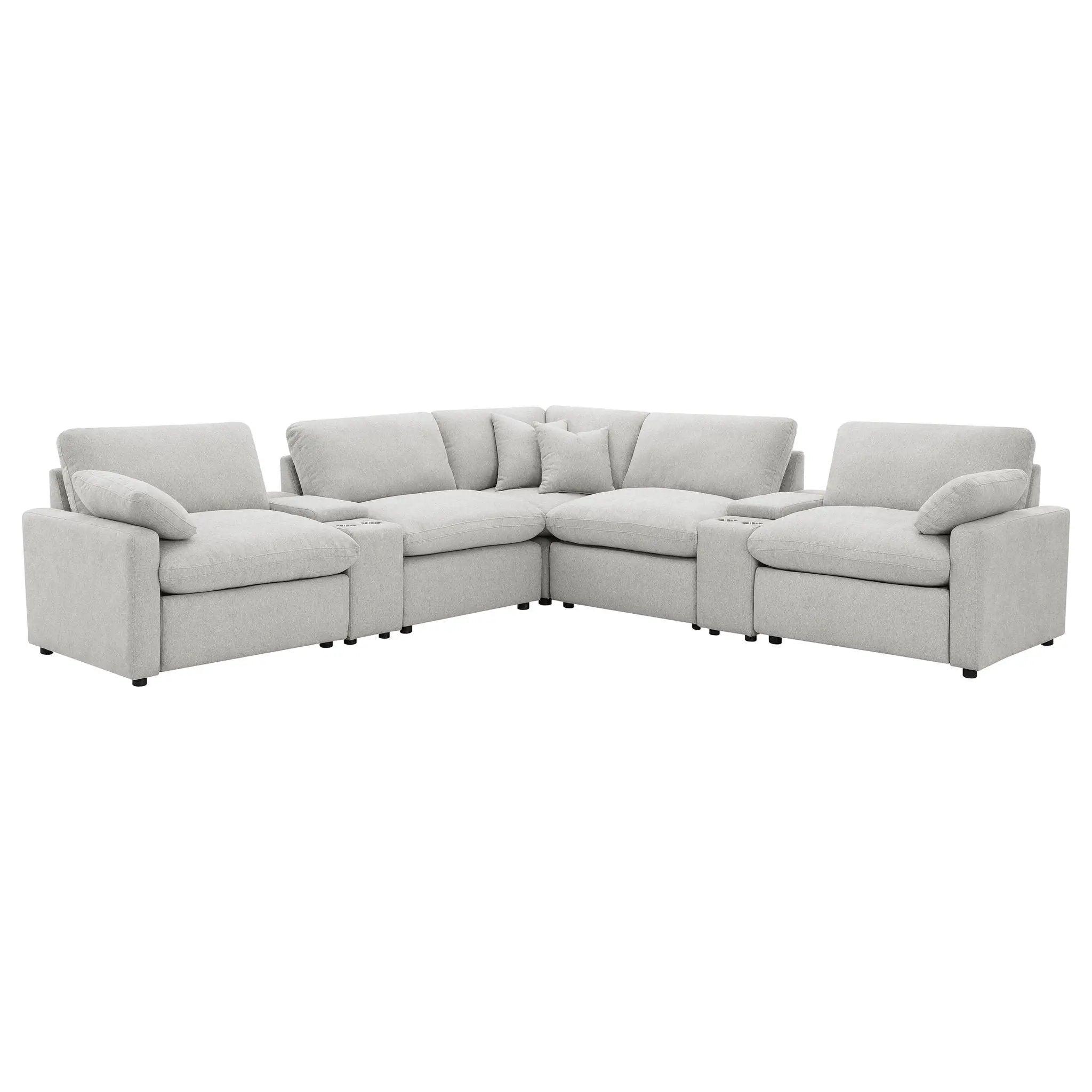 Collins 7-piece Modular Power Reclining Sectional Grey by Unique Piece Furniture