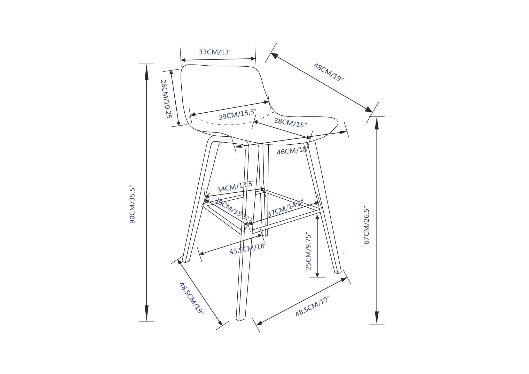 Addy - Counter Stool (Set of 2) - Distressed Brown by Unique Piece Furniture