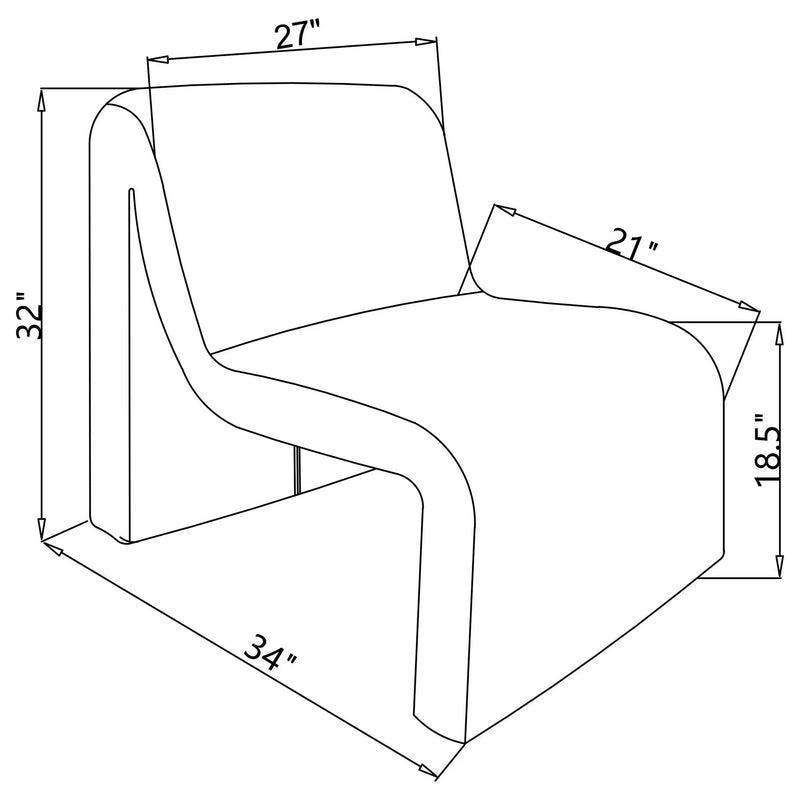 Winne - Curved Armless Accent Chair by HouseOfZazla