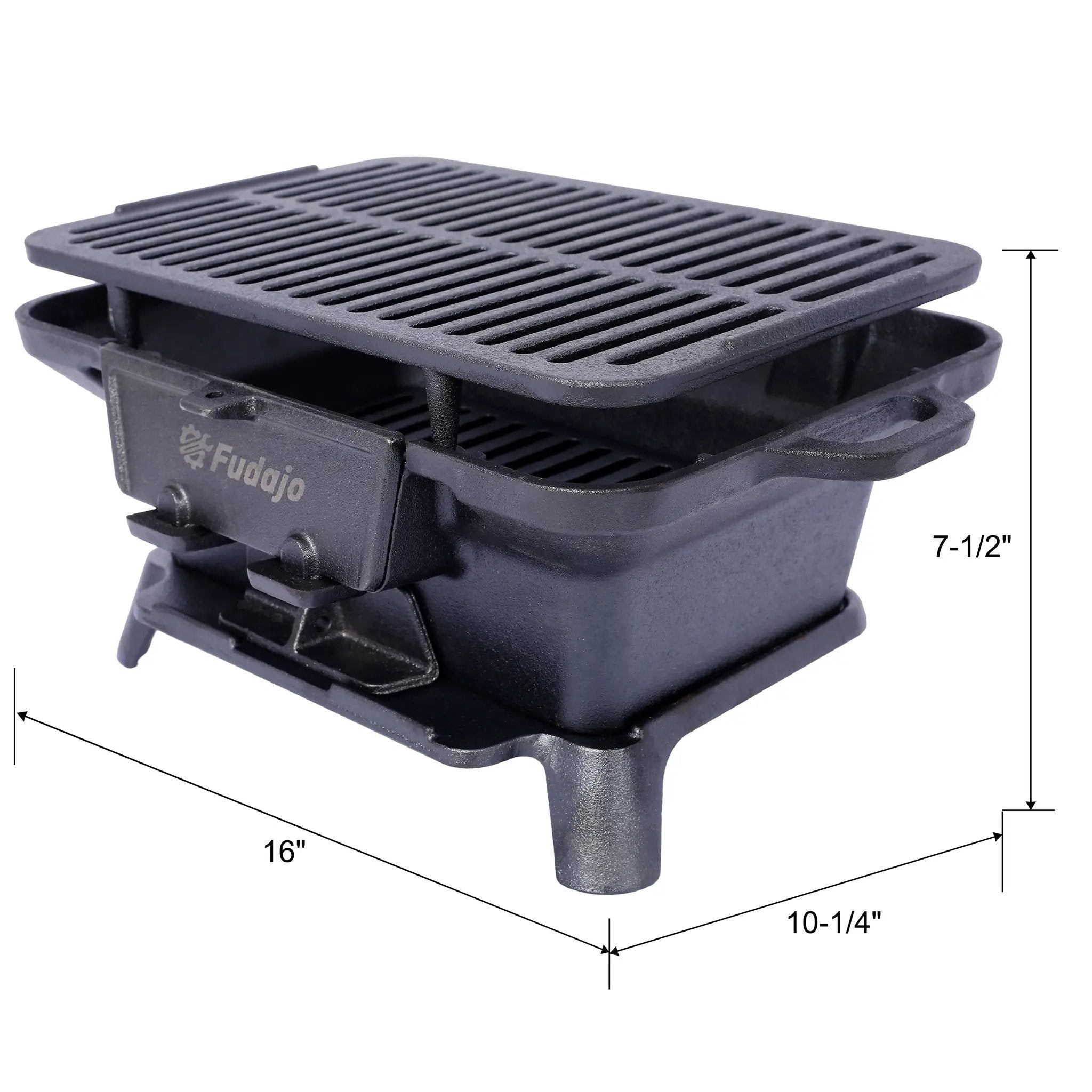 Oval Cast Iron Grill Outdoor Portable Charcoal Tabletop Skillet by HouseOfZazla