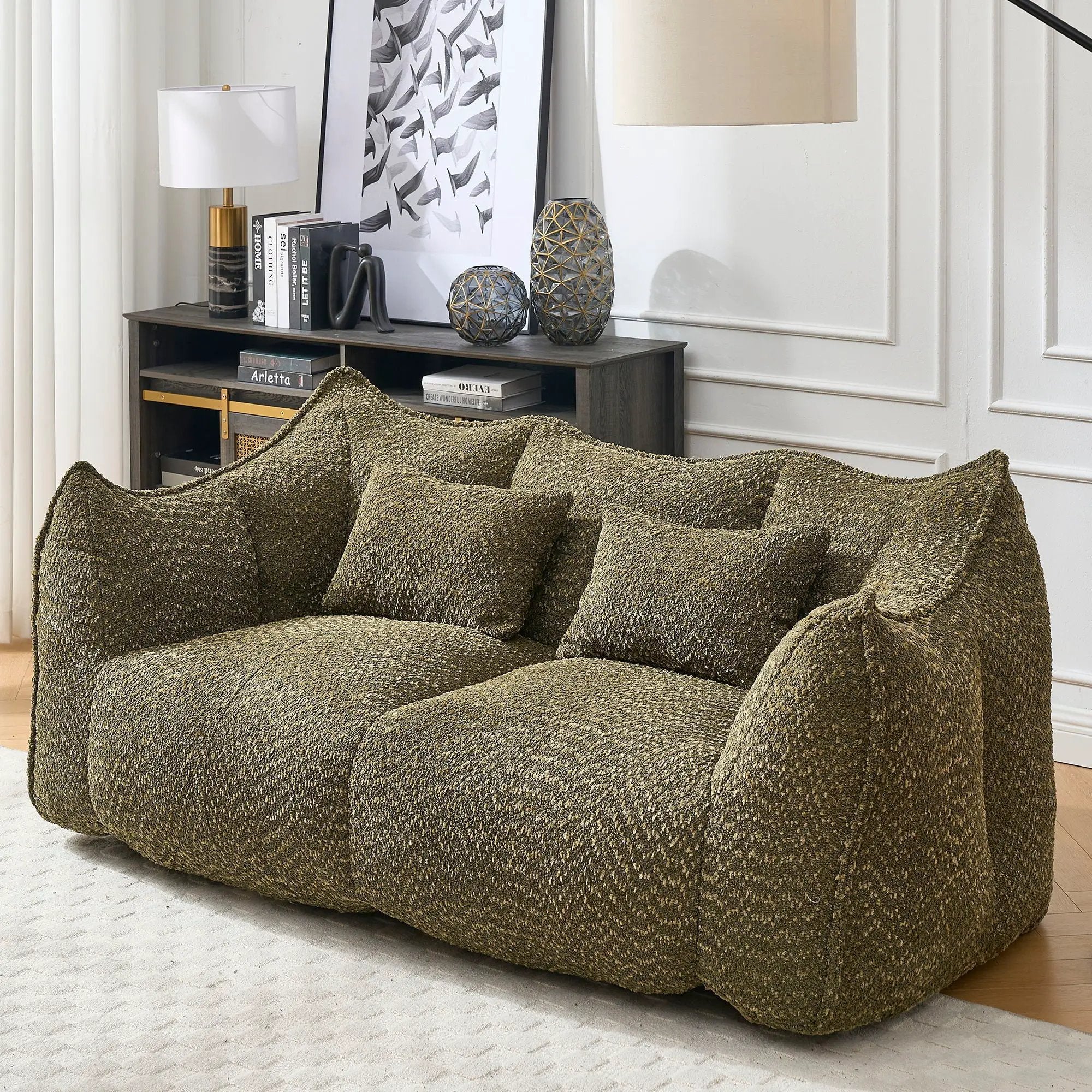 Comfortable Dual Beanbag Chair With High Resilience Foam Core For 2 People by HouseOfZazla