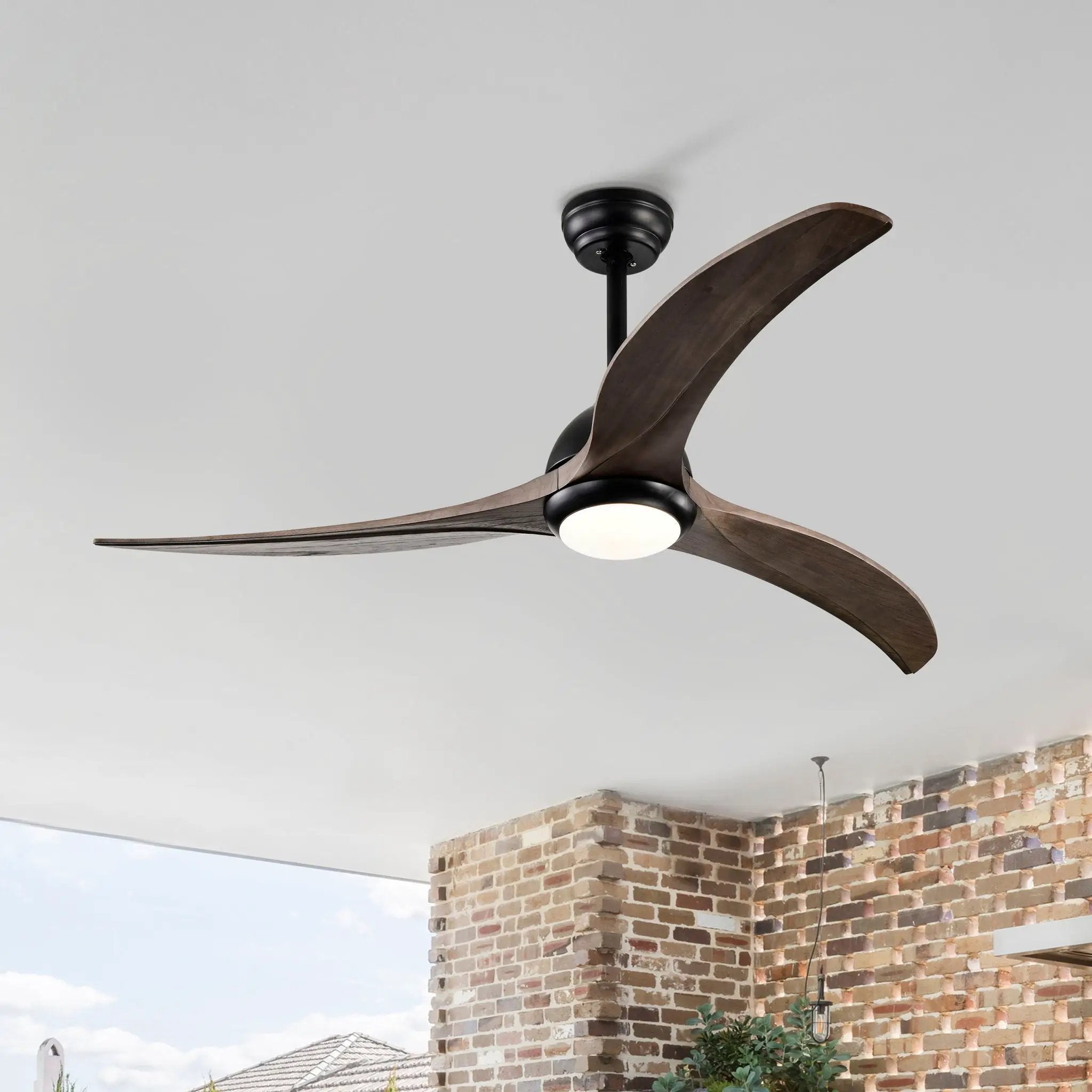 Indoor Outdoor Ceiling Fan With Light With Remote Control, Noiseless Reversible Motor, 6 Speed, 3 Color by Unique Piece Furniture