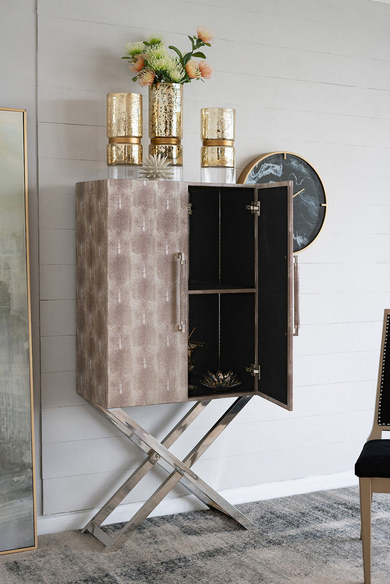 Cabinet - Silver - Faux Leather by HouseOfZazla