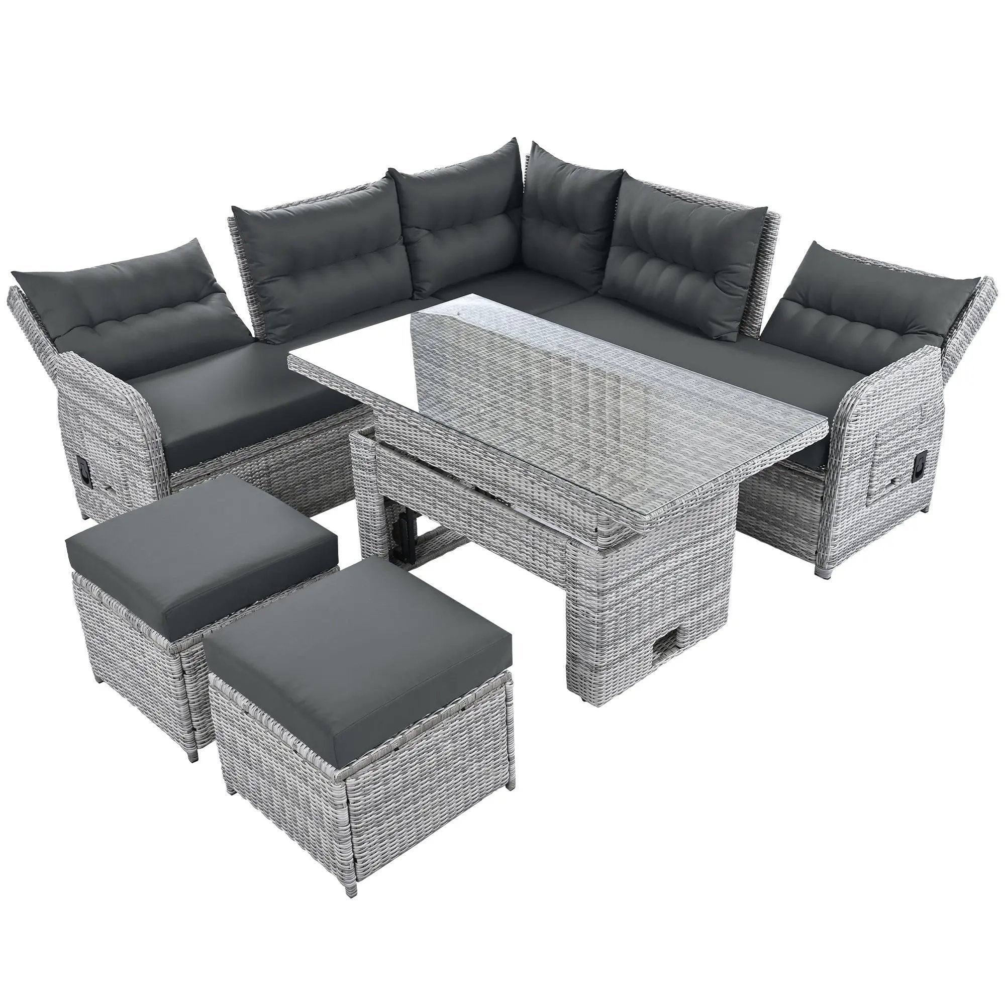 Outdoor Furniture Set Patio Rattan with Recliners and Tables by HouseOfZazla
