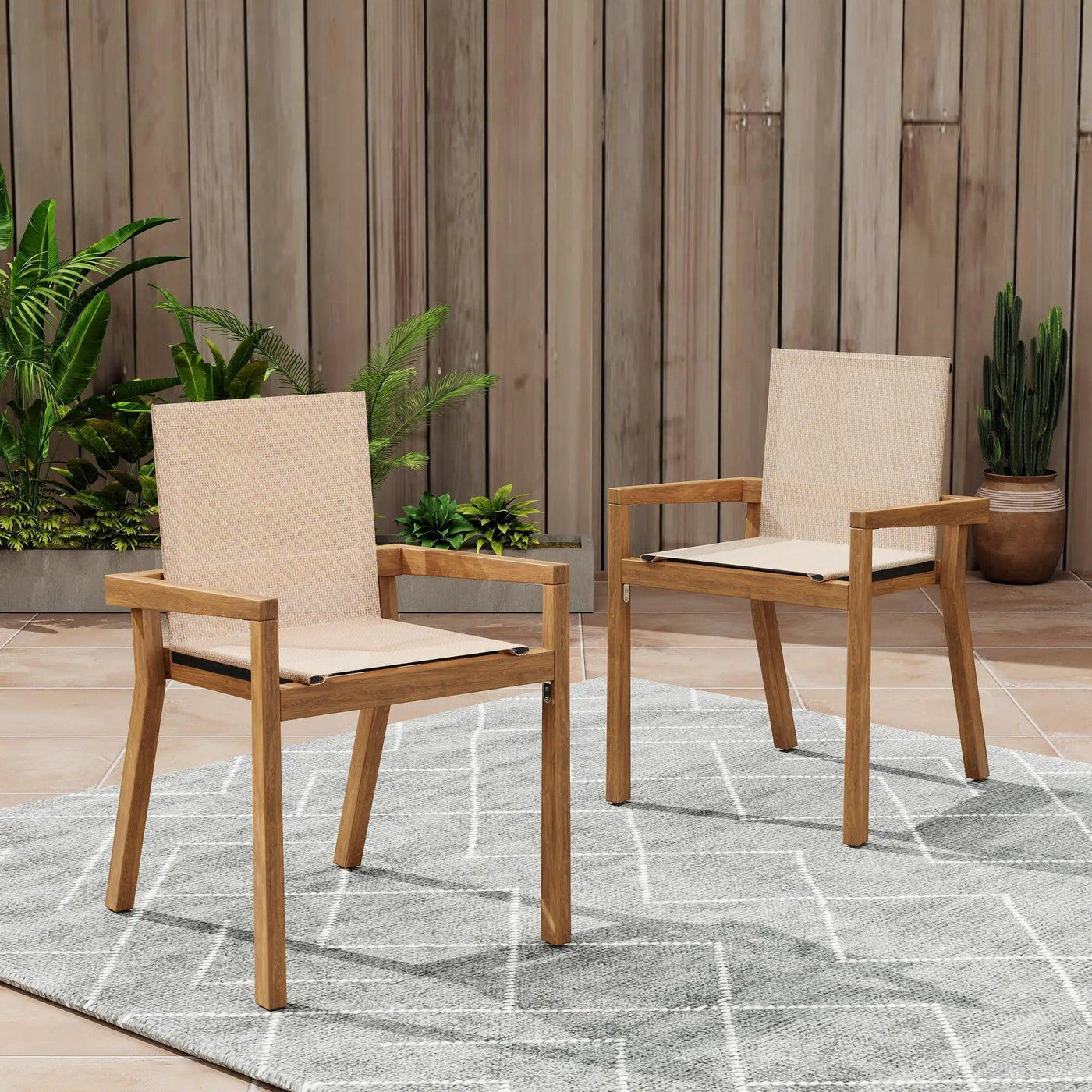 Belfast - Dining Chair With Acacia Wood Frame And Seating (Set of 2) by HouseOfZazla