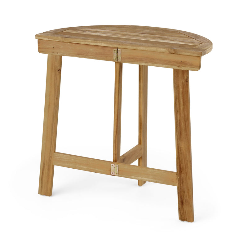 Outdoor Half Round Folding Acacia Wood Bistro Table by HouseOfZazla