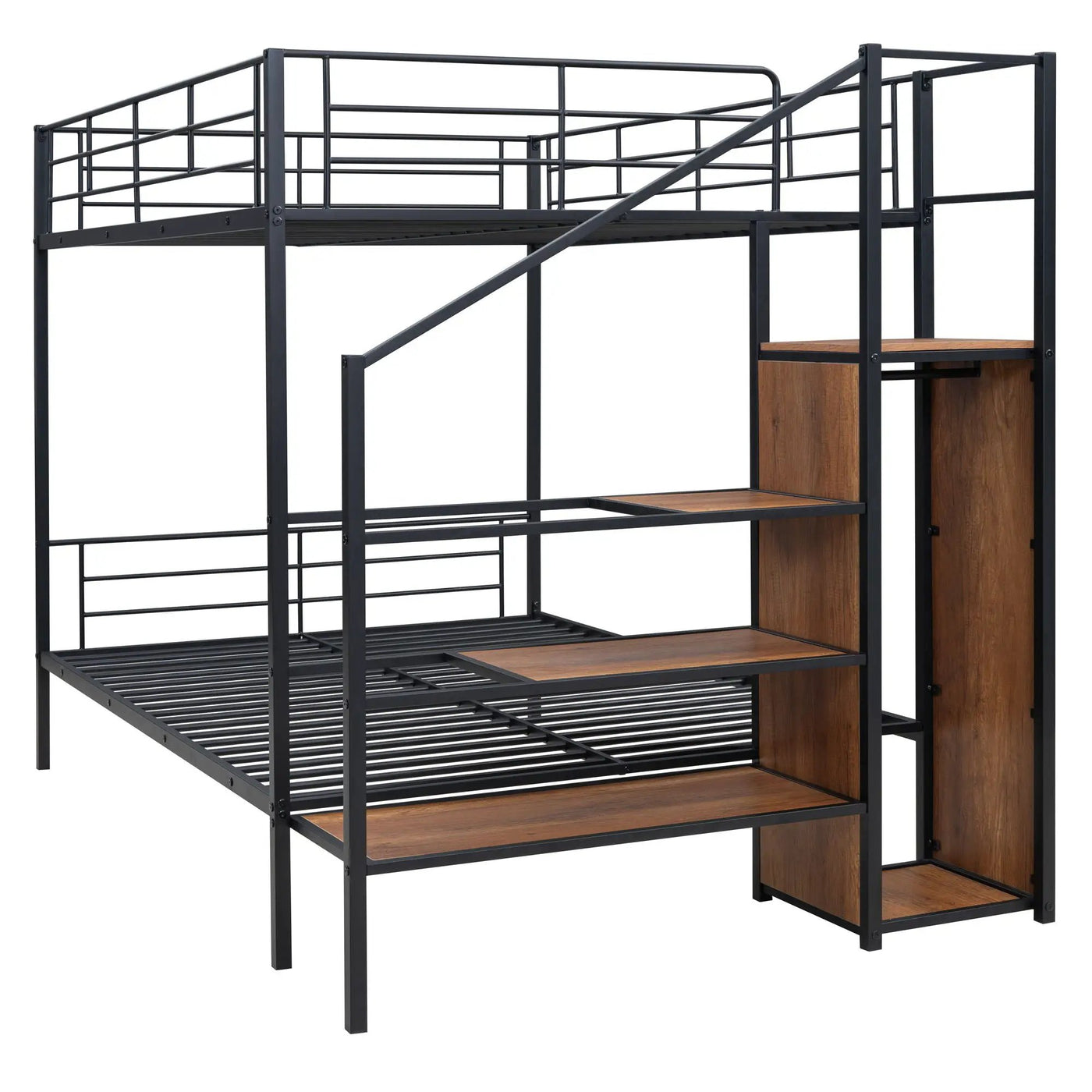 Bunk Bed With Lateral Storage Ladder And Wardrobe by HouseOfZazla