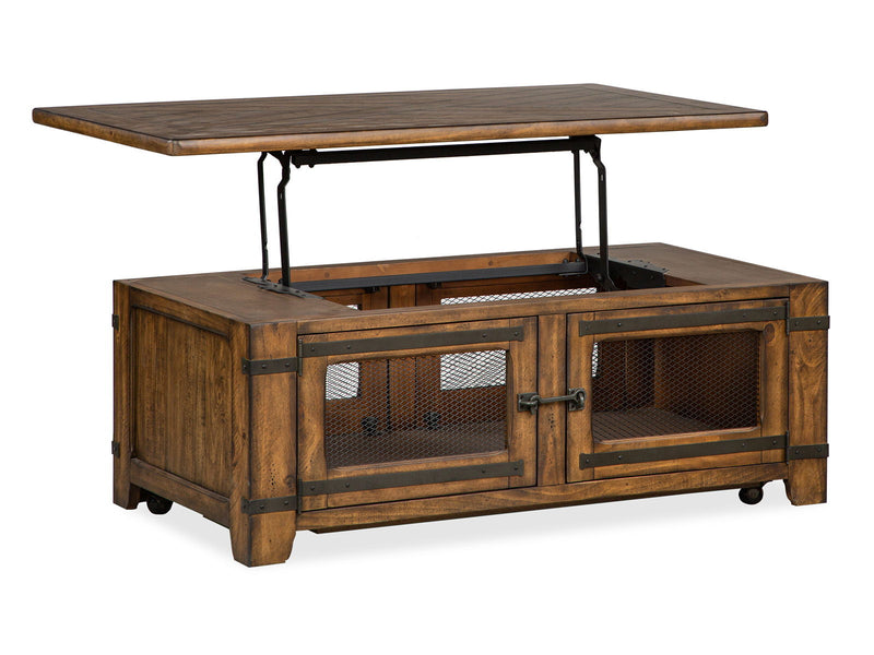 Chesterfield - Top Storage Cocktail Table With Casters - Farmhouse Timber, photo 5 of 7