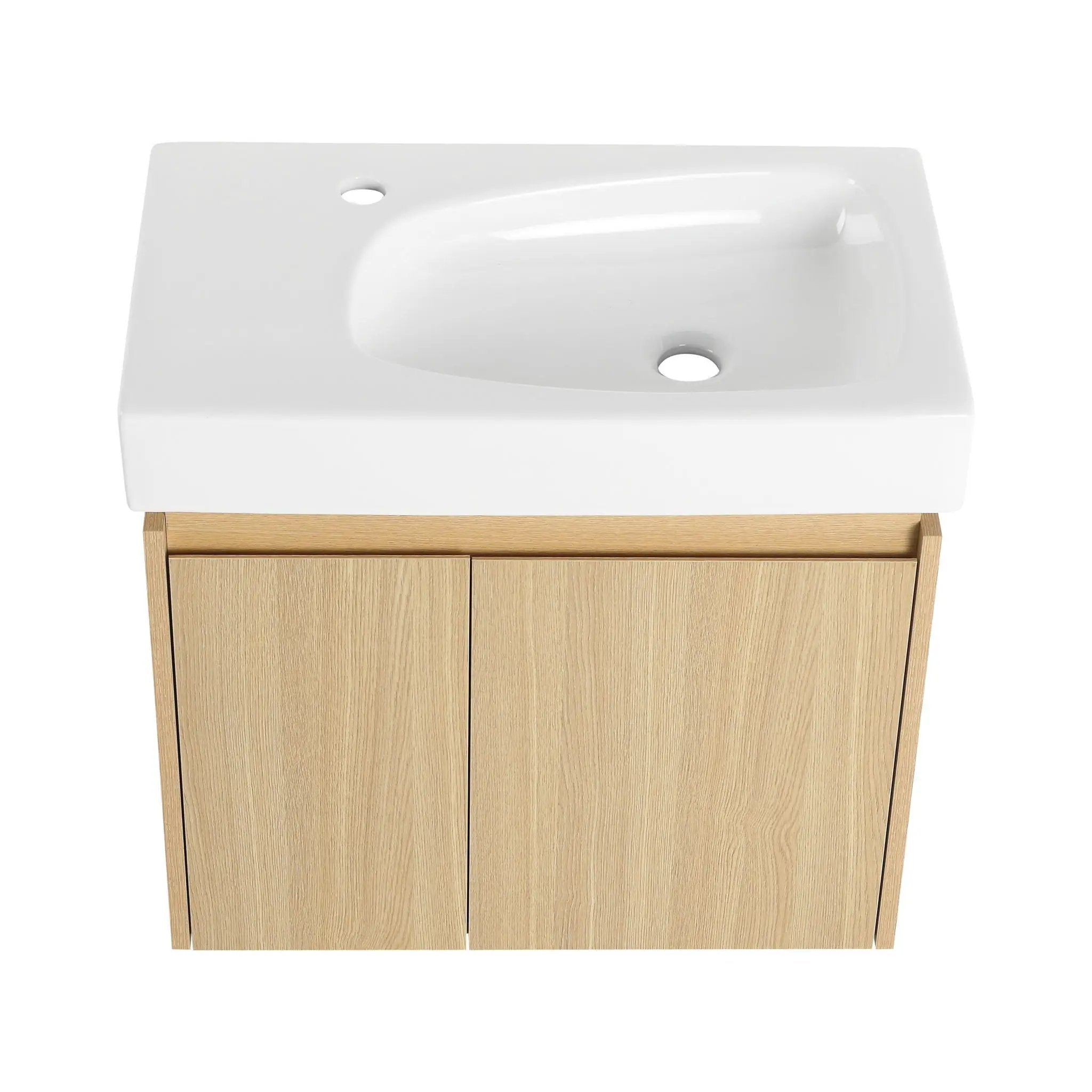 Modern Bathroom Vanity With Ceramic Basin, Wall Mounted Floating Sink Combo, Storage Cabinet by Unique Piece Furniture