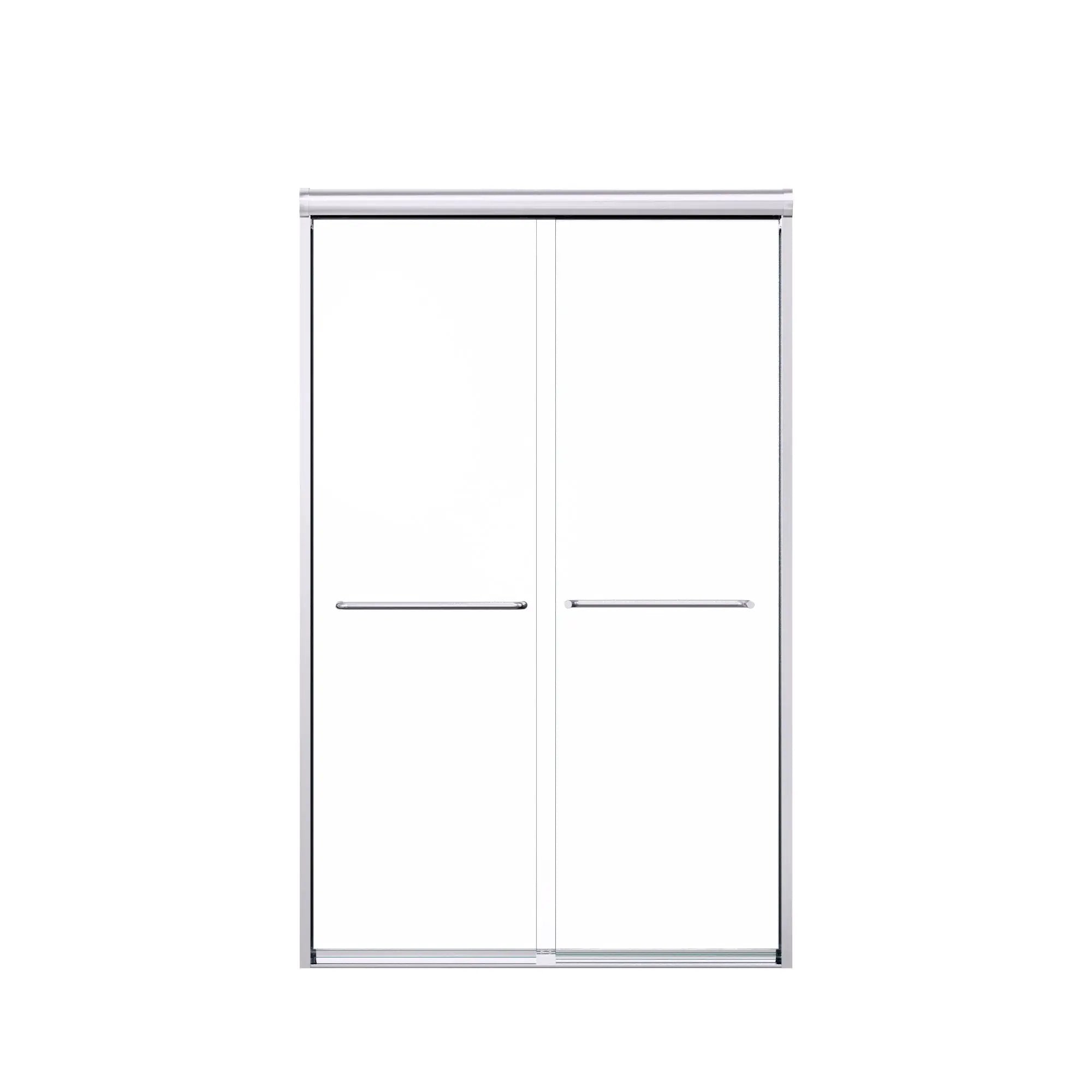 Modern Semi Frameless Double Sliding Shower Door by HouseOfZazla