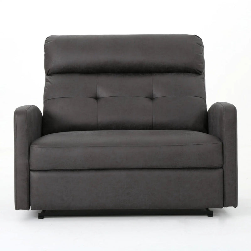 Alma - Contemporary Upholstered Loveseat Recliner - Slate by HouseOfZazla