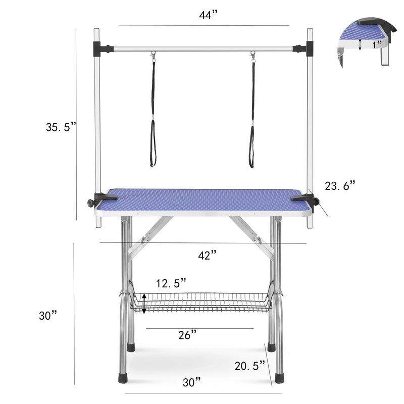 Large Grooming Table For Pet Dog And Cat With Adjustable Arm And Clamps Large Heavy Duty Animal Grooming Table by HouseOfZazla
