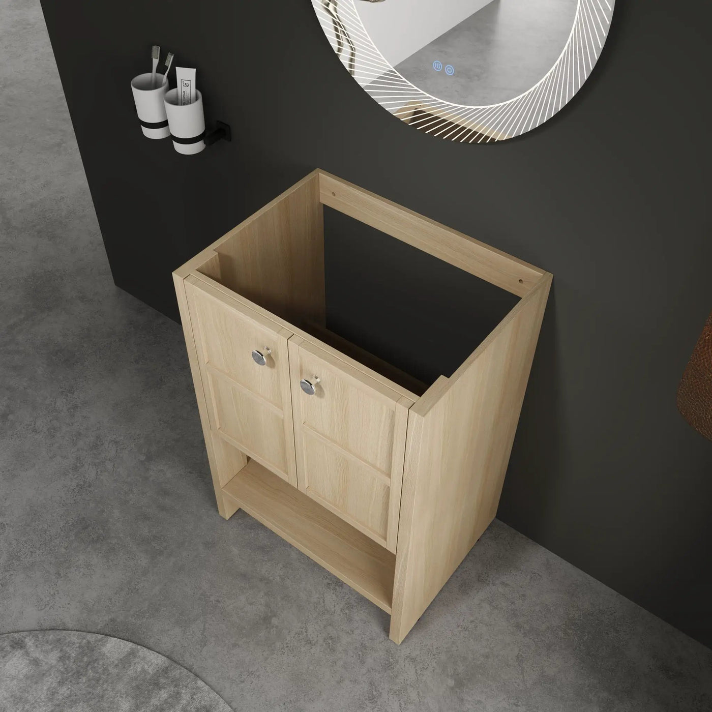 Modern Freestanding Bathroom Vanity With 2 Soft Closing Doors by HouseOfZazla