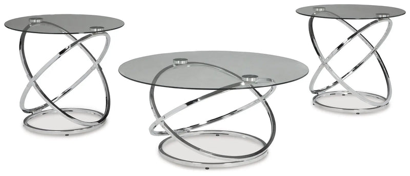Hollynyx - Occasional Table Set (Set of 3) - Chrome Finish by Unique Piece Furniture