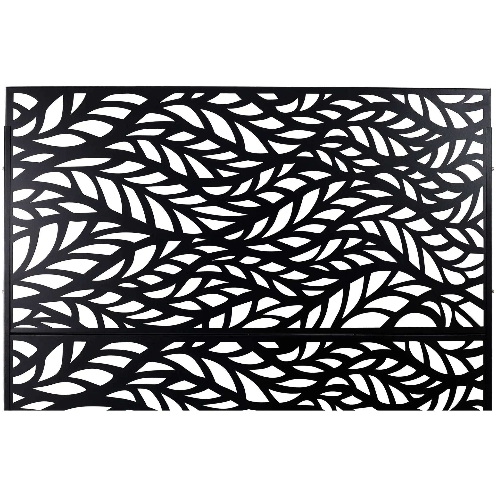 Outdoor & Indoor Privacy Screen Metal Privacy Screen, Freestanding Decorative Privacy Screen For Deck Balcony Patio - Black by Unique Piece Furniture