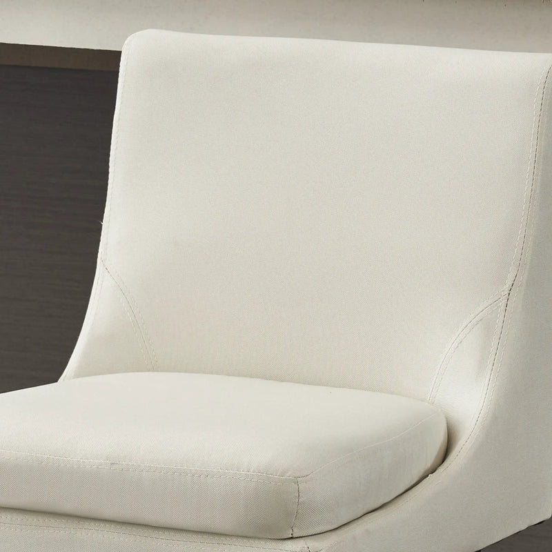 Upholstered Swivel Bar Stools With Ergonomic Design (Set of 2) - Cream White by HouseOfZazla
