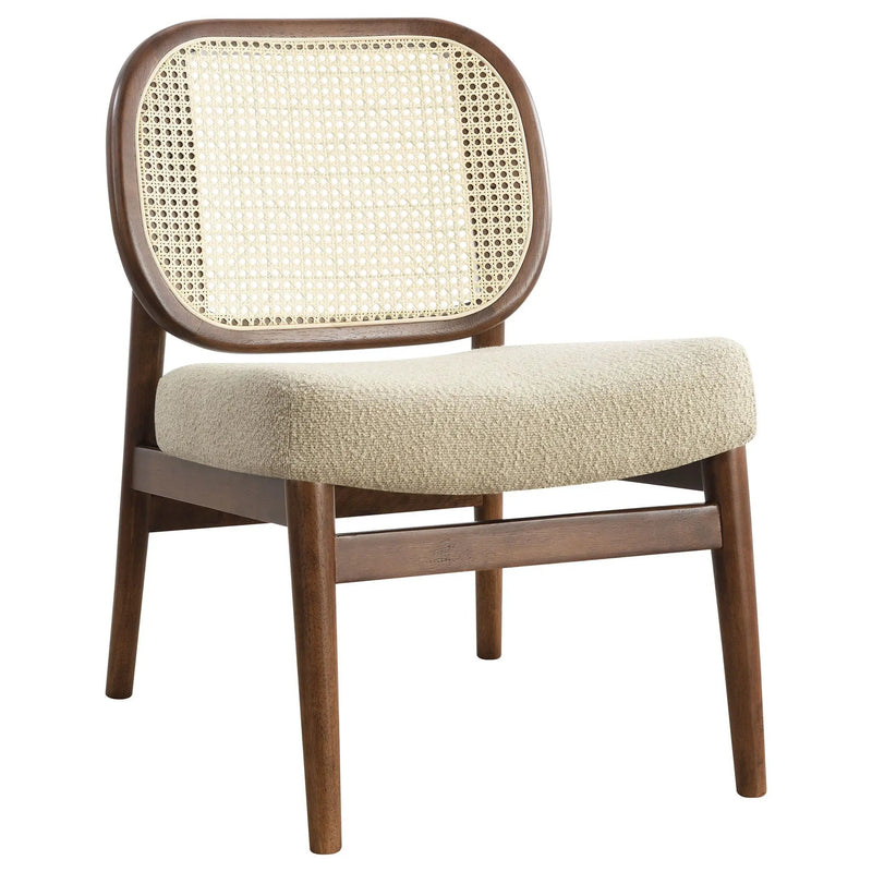 Rayo Rattan Cane Back Accent Chair with Padded Seat Camel by Unique Piece Furniture