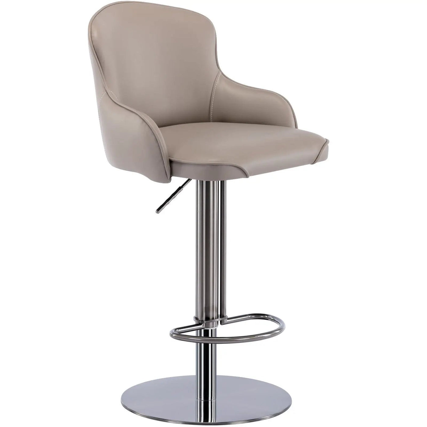 Titanium Stainless Steel Bar Stool, Grade Modern Bar Chair With Backrest, Swivel Adjustable Height For Kitchen Counter And Dining Room by HouseOfZazla