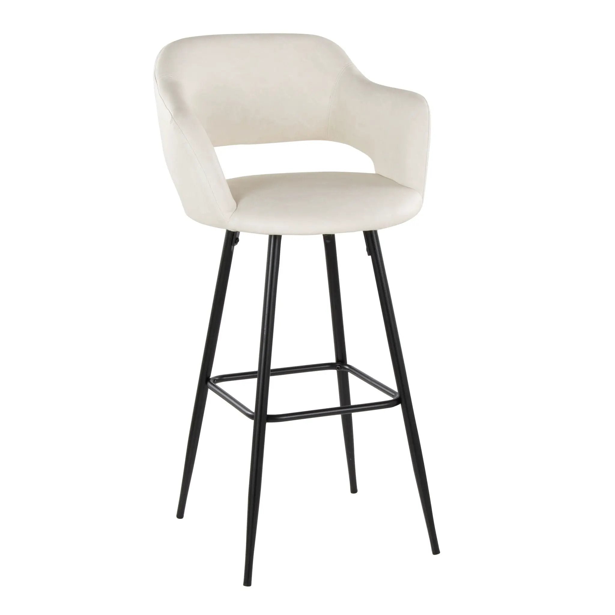 Margarite - Contemporary Fixed Height BarStool With Square Footrest (Set of 2) by Unique Piece Furniture