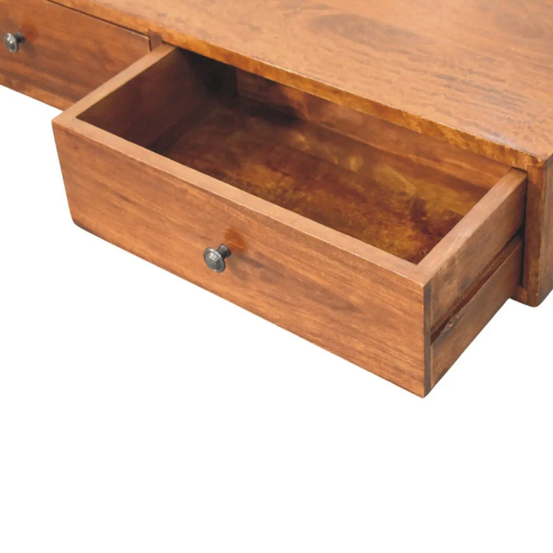 Lunar - 2 Drawer Wall Mounted Console - Brown by HouseOfZazla