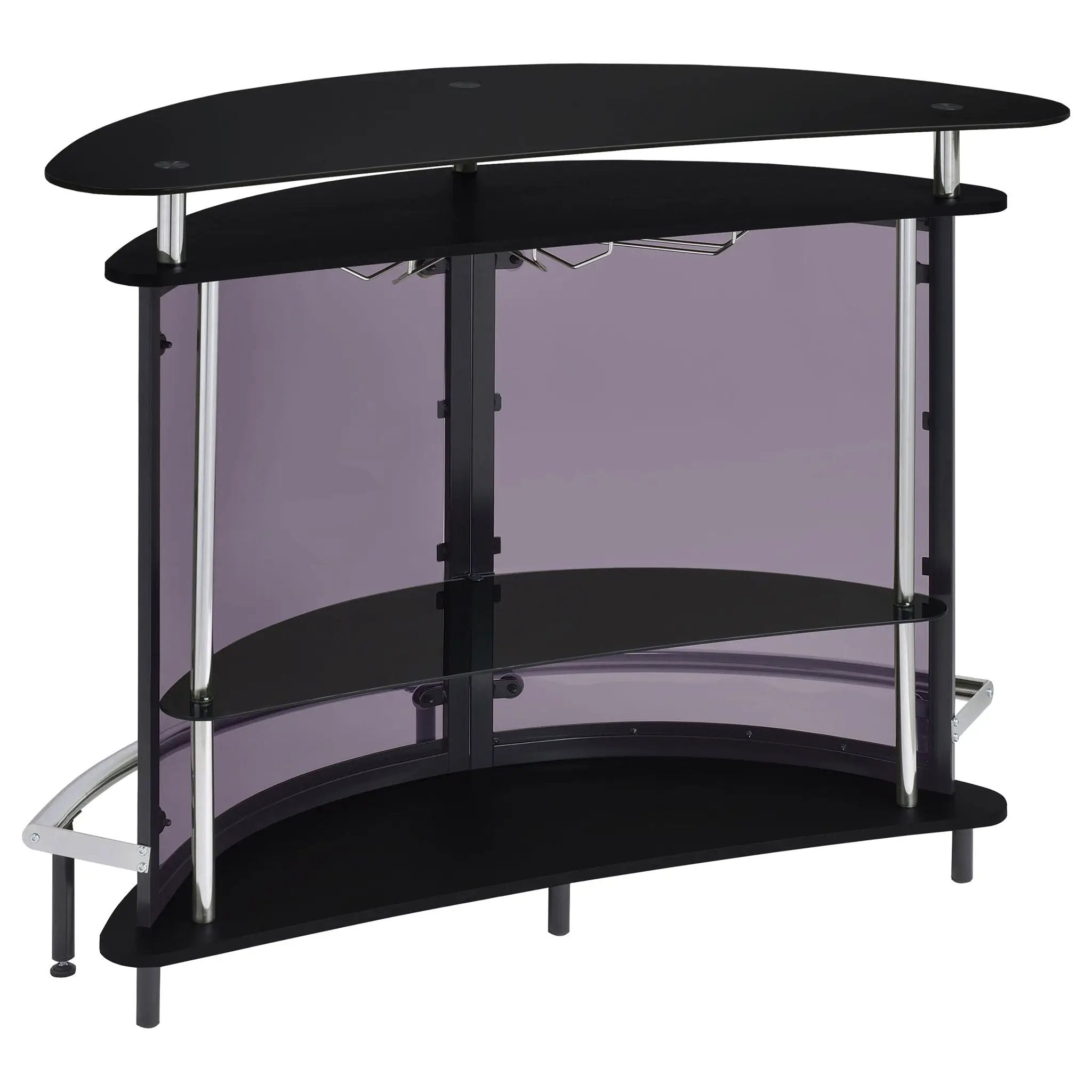 Amarillo Freestanding Glass Top Home Bar Wine Cabinet Black by Unique Piece Furniture