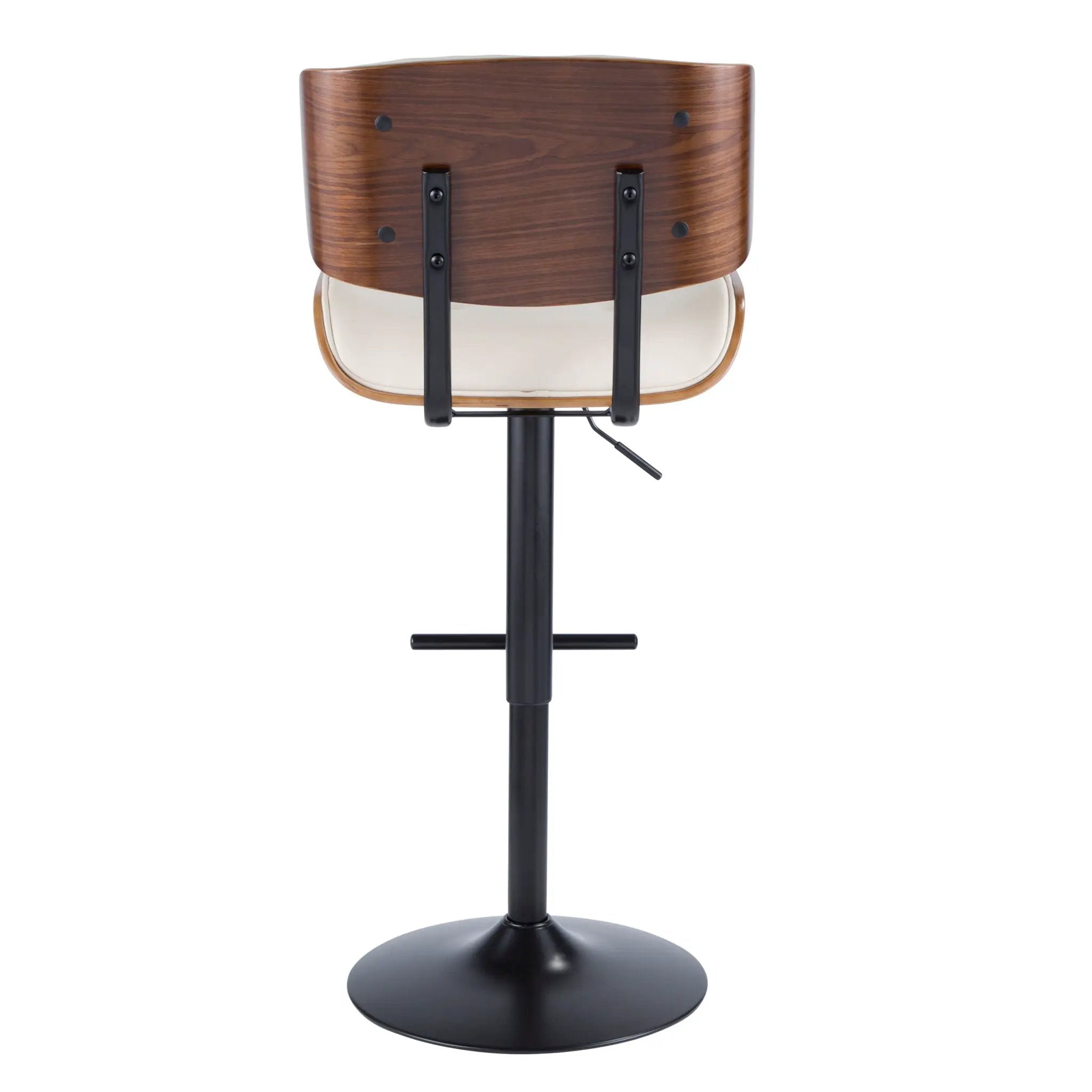 Lombardi - Mid Century Modern Adjustable Barstool With Swivel With Straight T Footrest (Set of 3) by Unique Piece Furniture