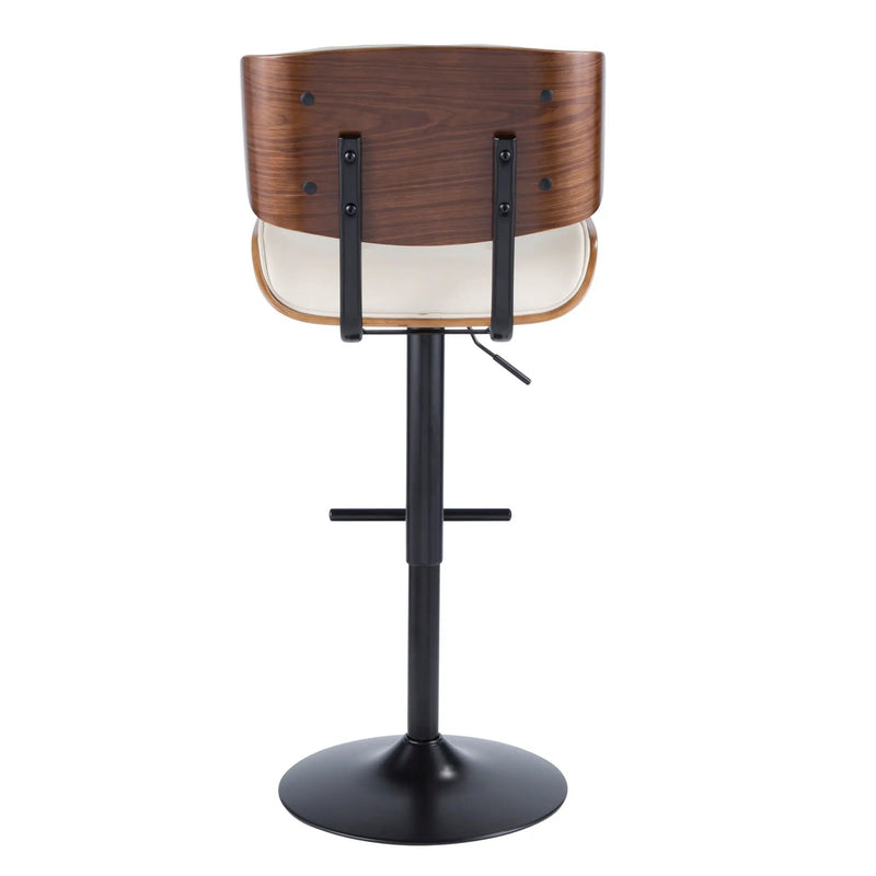 Lombardi - Mid Century Modern Adjustable Barstool With Swivel With Straight T Footrest (Set of 3) by Unique Piece Furniture