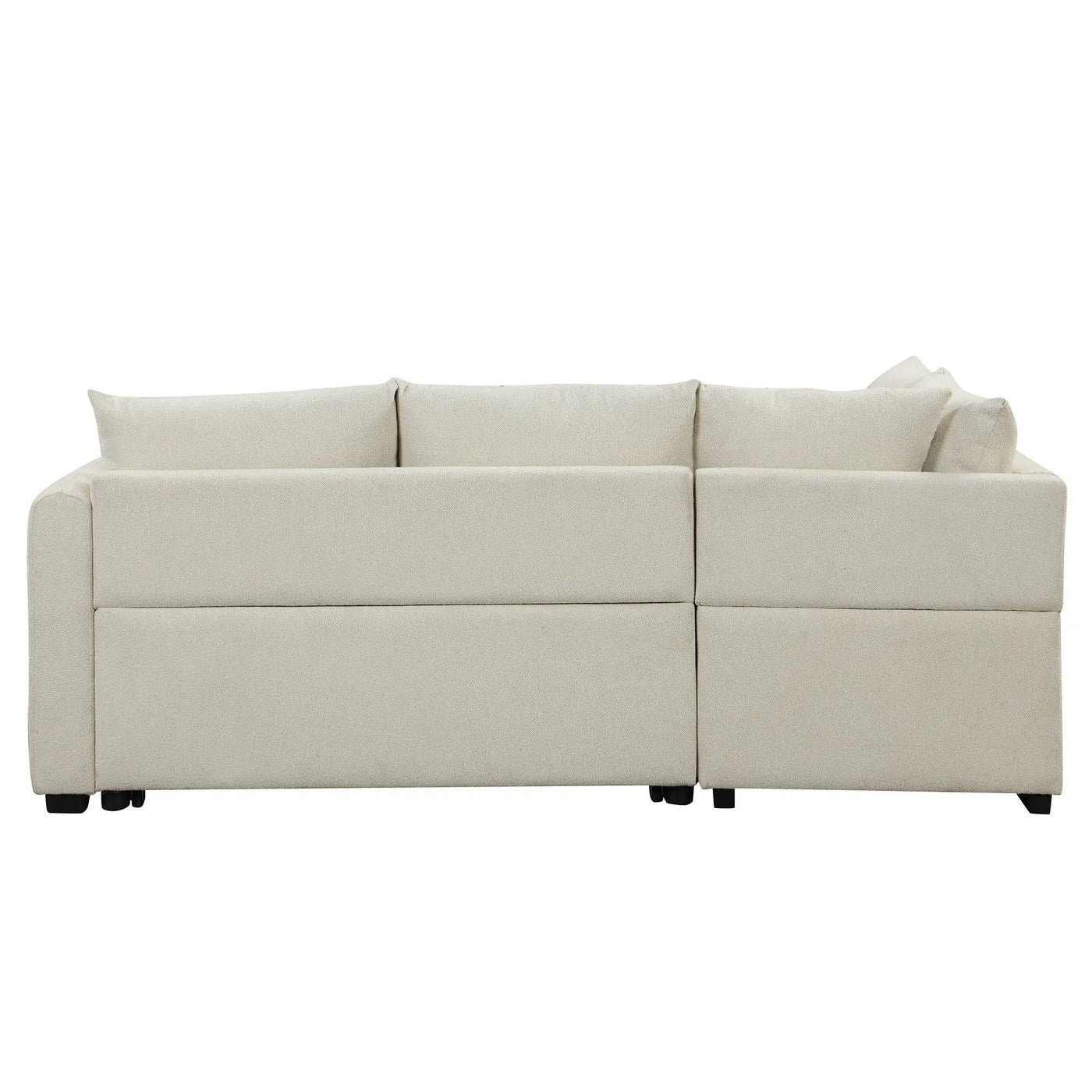 L-Shaped Sectional Pull Out Sofa Bed Sleeper Sofa With Two USB Ports, Two Power Sockets And A Movable Storage Ottoman by HouseOfZazla