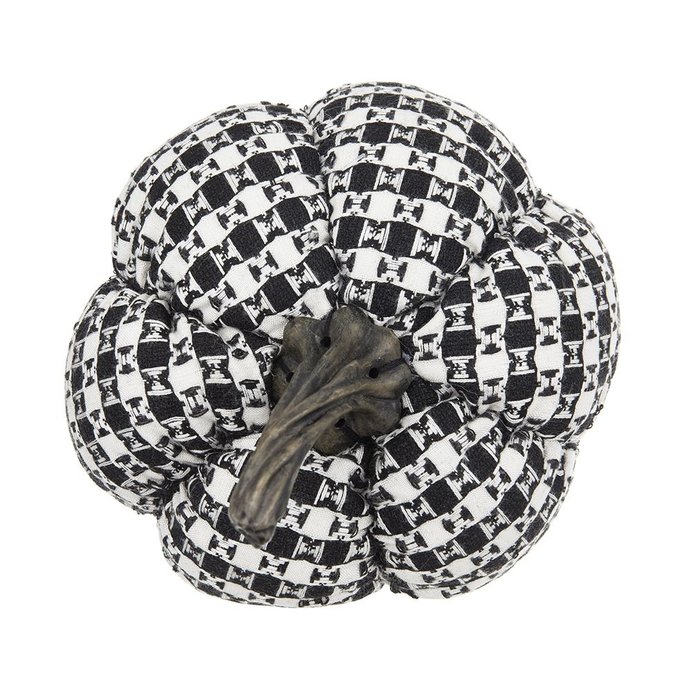 Plaid Pumpkin Decor Set with Fabric Finish - Black, photo 10 of 13