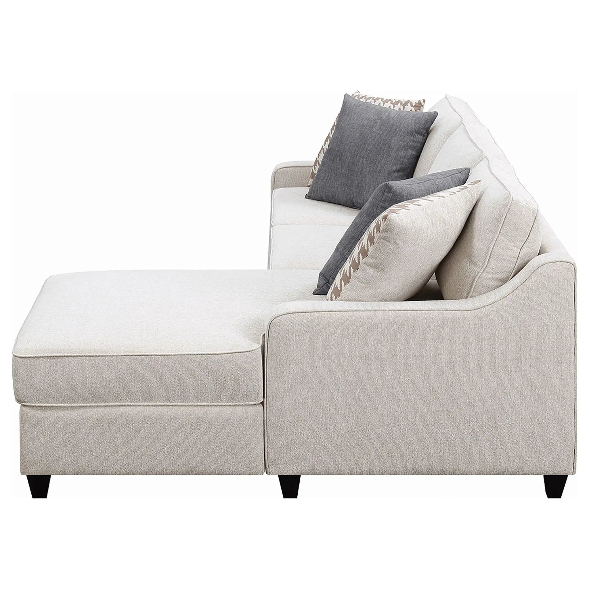 Mcloughlin Upholstered Sloped Arm Sectional Sofa Platinum by Unique Piece Furniture