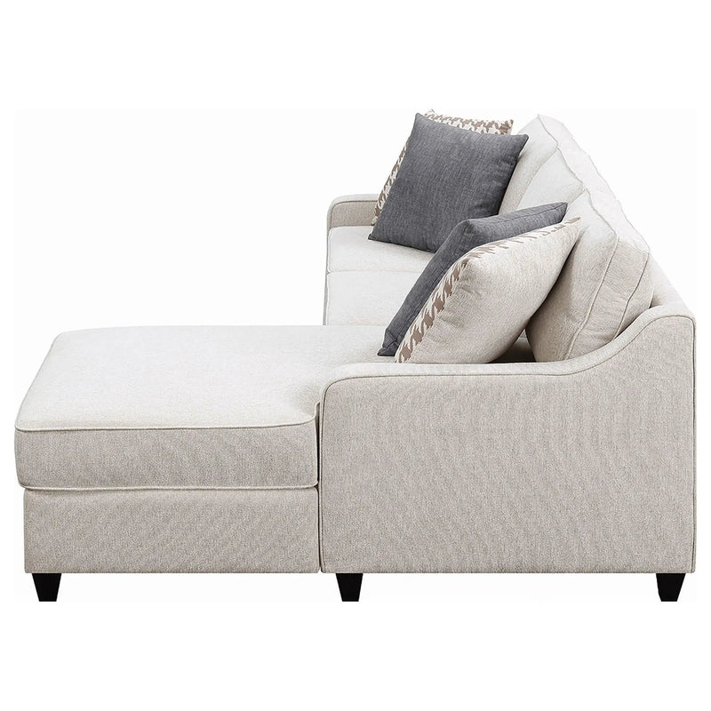 Mcloughlin Upholstered Sloped Arm Sectional Sofa Platinum by Unique Piece Furniture