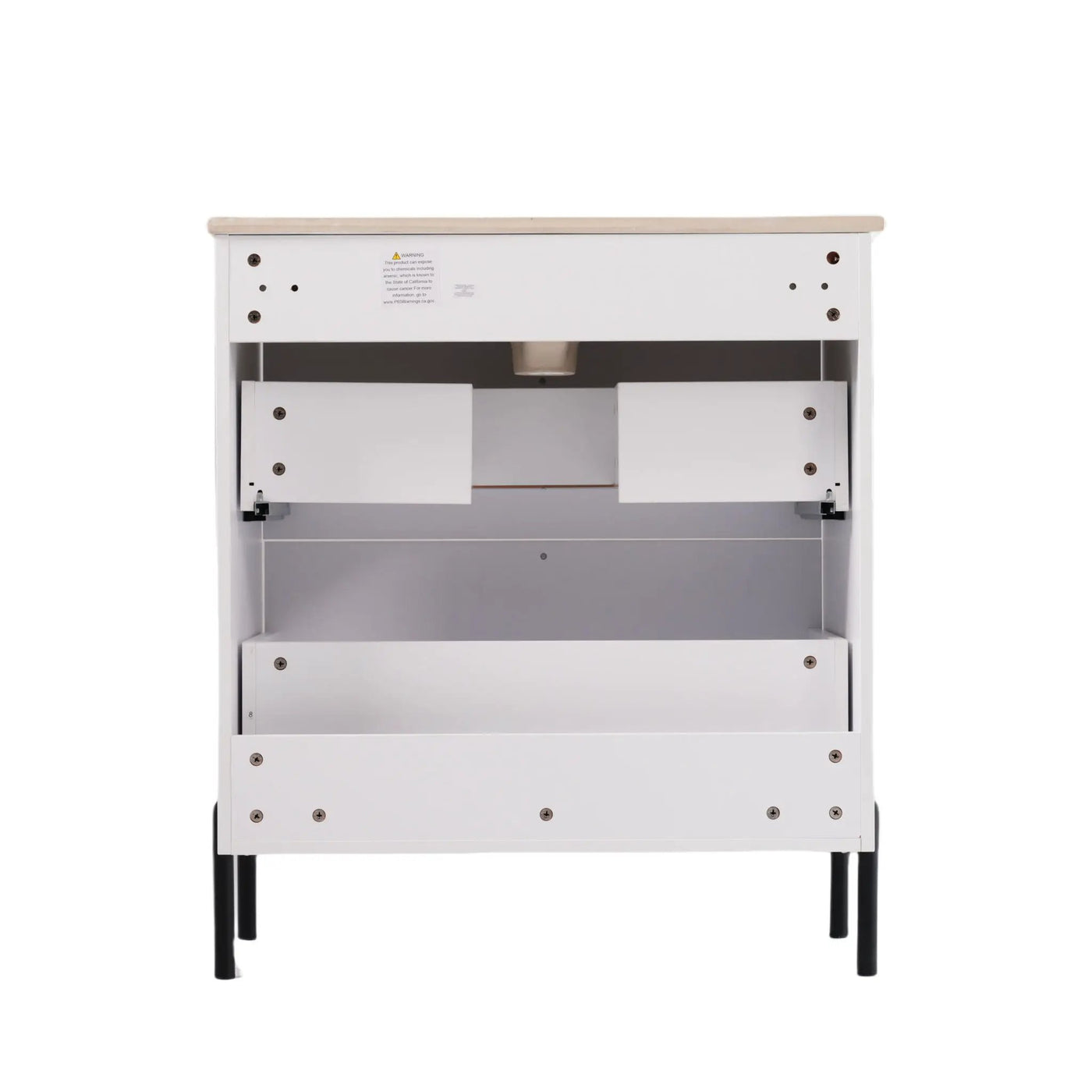 Bathroom Vanity With Ceramic Sink, Fluted Design by HouseOfZazla