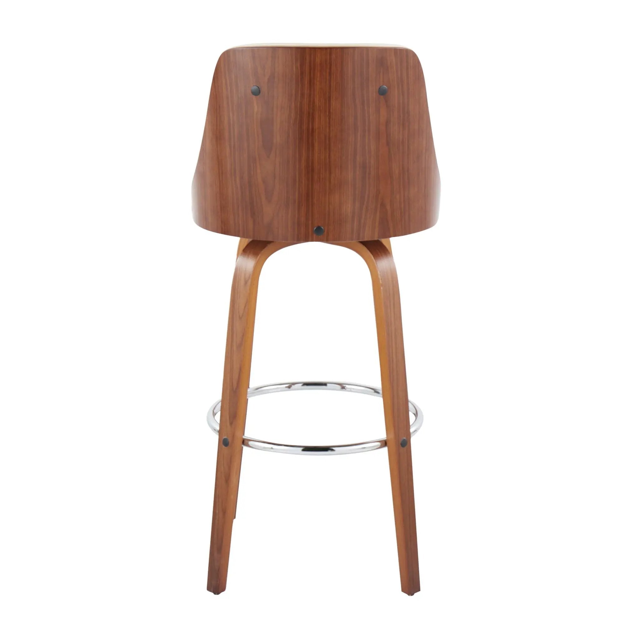 Gianna - Mid Century Modern Fixed Height Barstool With Swivel With Round Footrest (Set of 2) by Unique Piece Furniture