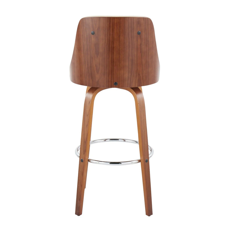 Gianna - Mid Century Modern Fixed Height Barstool With Swivel With Round Footrest (Set of 2) by HouseOfZazla