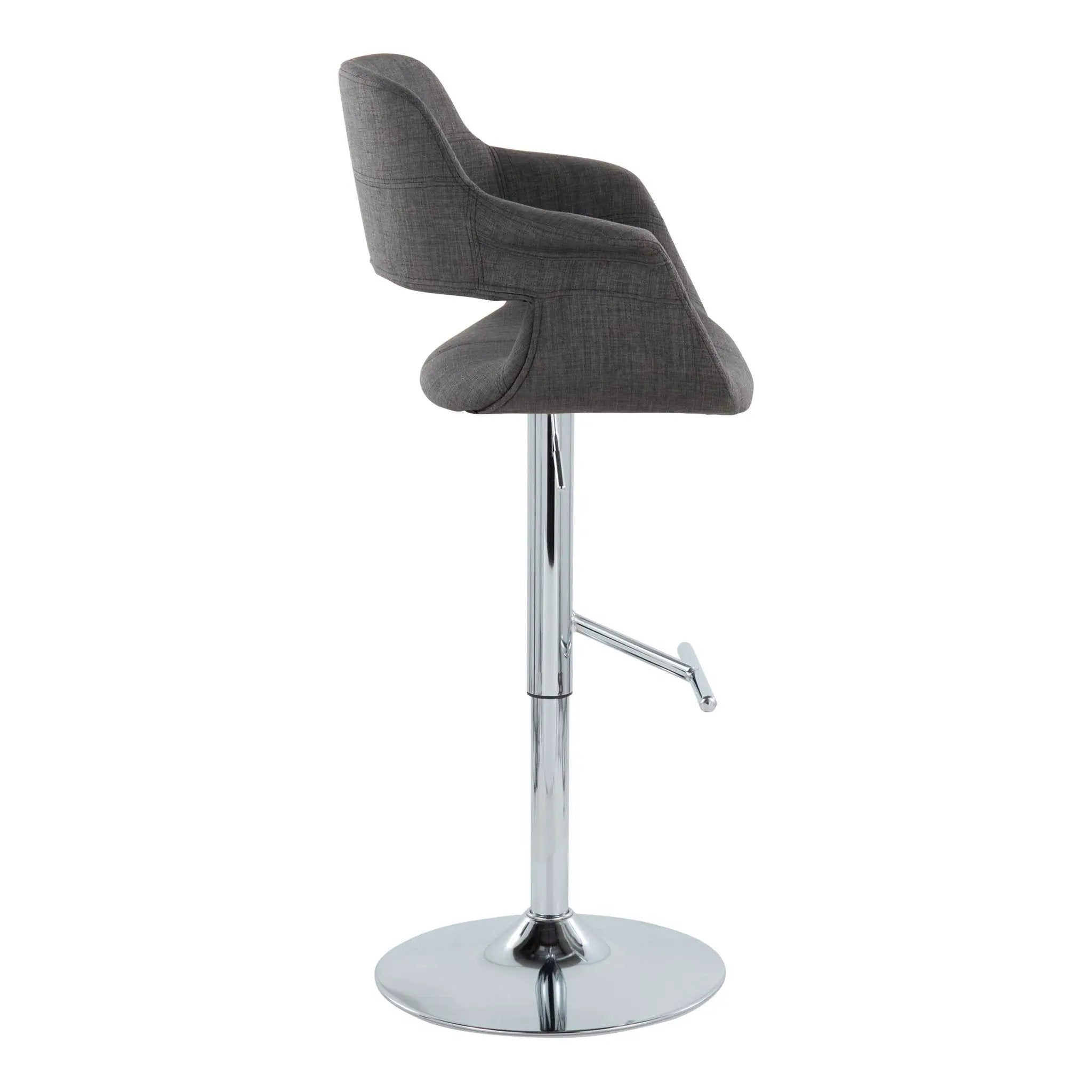 Vintage Flair - Mid Century Modern Adjustable Barstool & Straight T Footrest (Set of 2) by Unique Piece Furniture