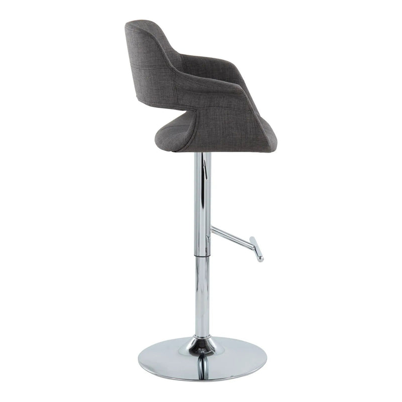 Vintage Flair - Mid Century Modern Adjustable Barstool & Straight T Footrest (Set of 2) by Unique Piece Furniture