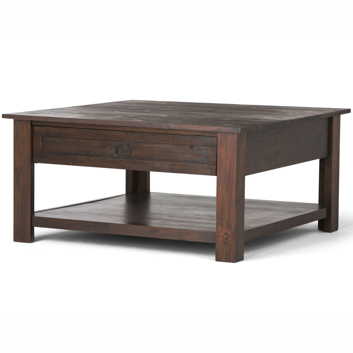 Handcrafted Monroe Side Table with Solid Acacia Hardwood - Dark Brown, Gray, Light Brown, photo 37 of 40
