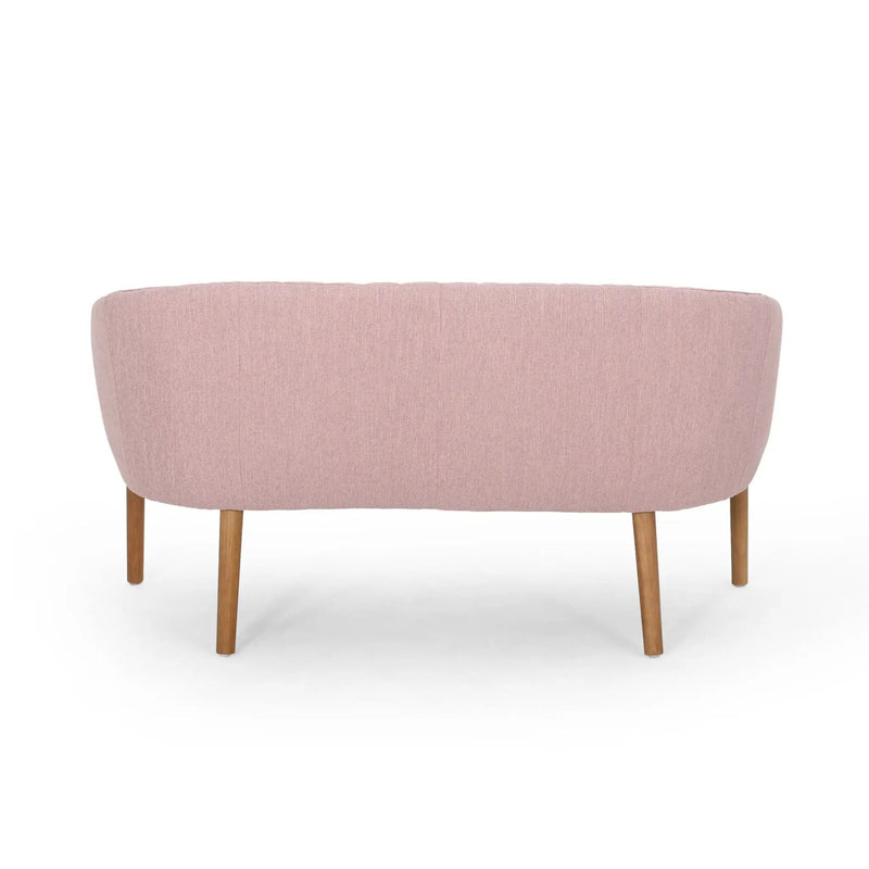 Mid Century Modern Loveseat With Channel Stitched Backrest by HouseOfZazla