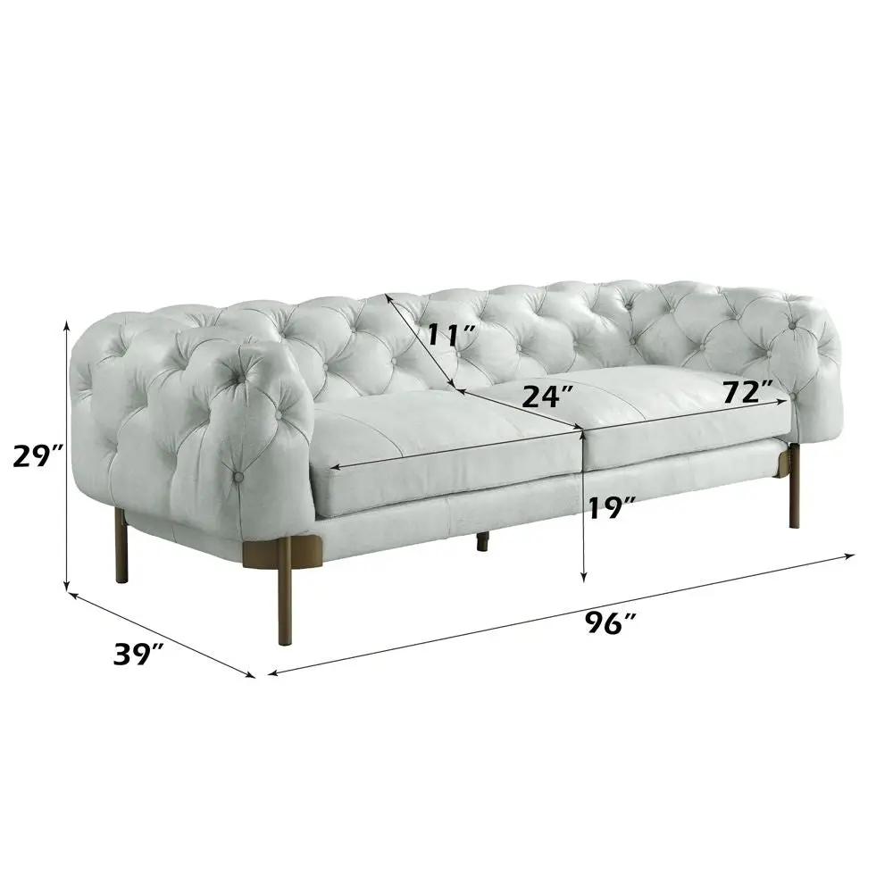 Ragle - Sofa - Vintage White Top Grain Leather by Unique Piece Furniture