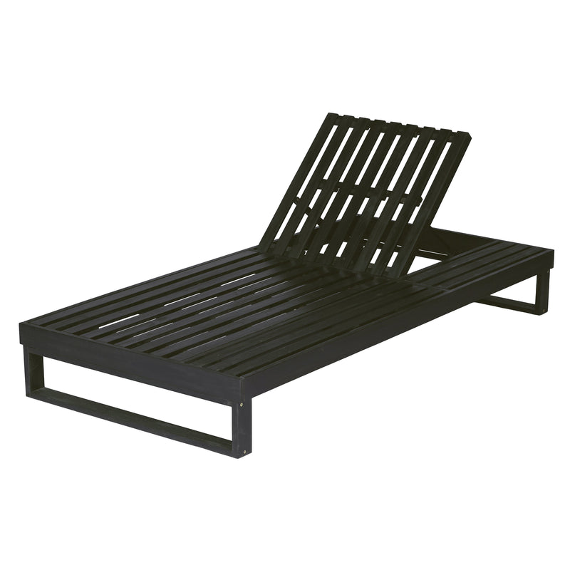 Black Acacia Wood Chaise Lounge by HouseOfZazla