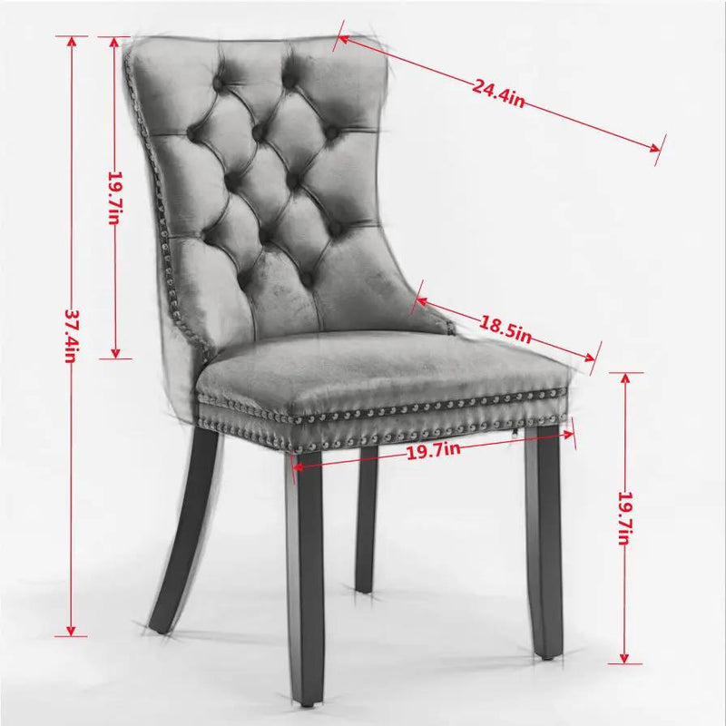 Classic Velvet Dining Chairs - Burgundy (Set of 2) by HouseOfZazla