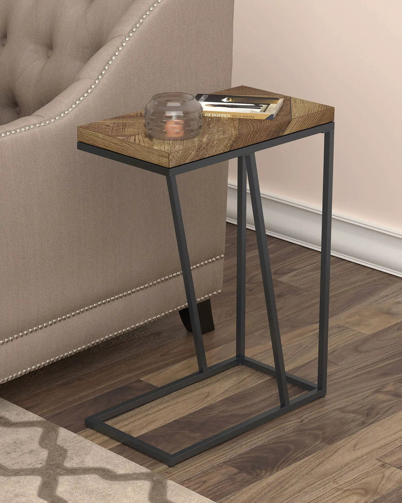 Sergio Engineered Wood C-Shaped Side Table Rustic Tobacco by Unique Piece Furniture